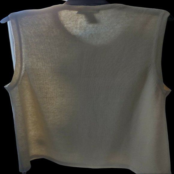 NWT CDP & Co Vintage Christmas Sweater vest glittery silver gold snowflakes - Picture 3 of 10